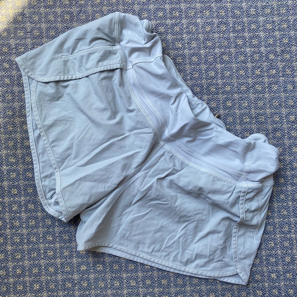 Lululemon White Speed Up Low-Rise Lined Short 8